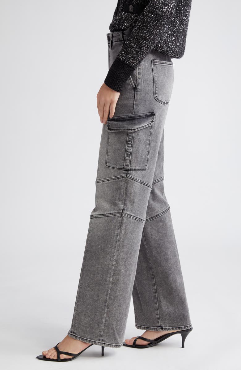 L'AGENCE Brooklyn High Waist Wide Leg Utility Jeans, Alternate, color, Magnesite