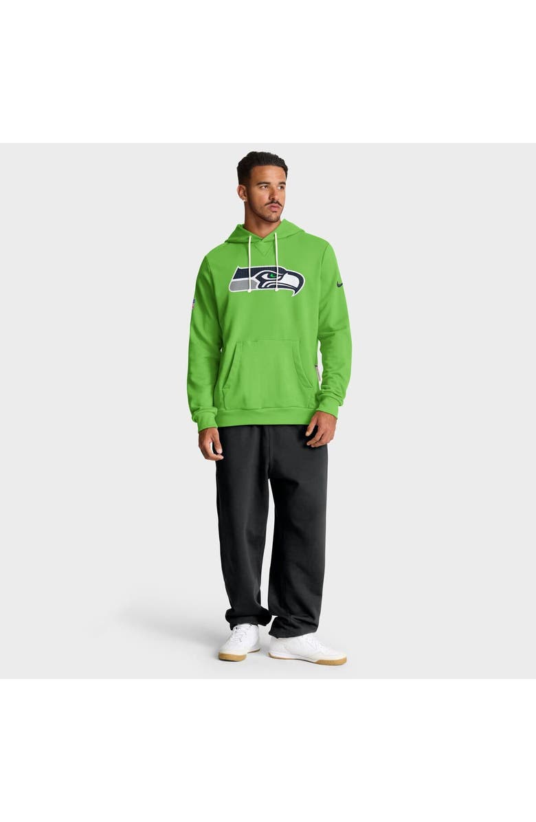 Nike Men's Nike Neon Green Seattle Seahawks Sideline Standard Issue Initial Home Dri-FIT Hoodie, Alternate, color, Neon Green