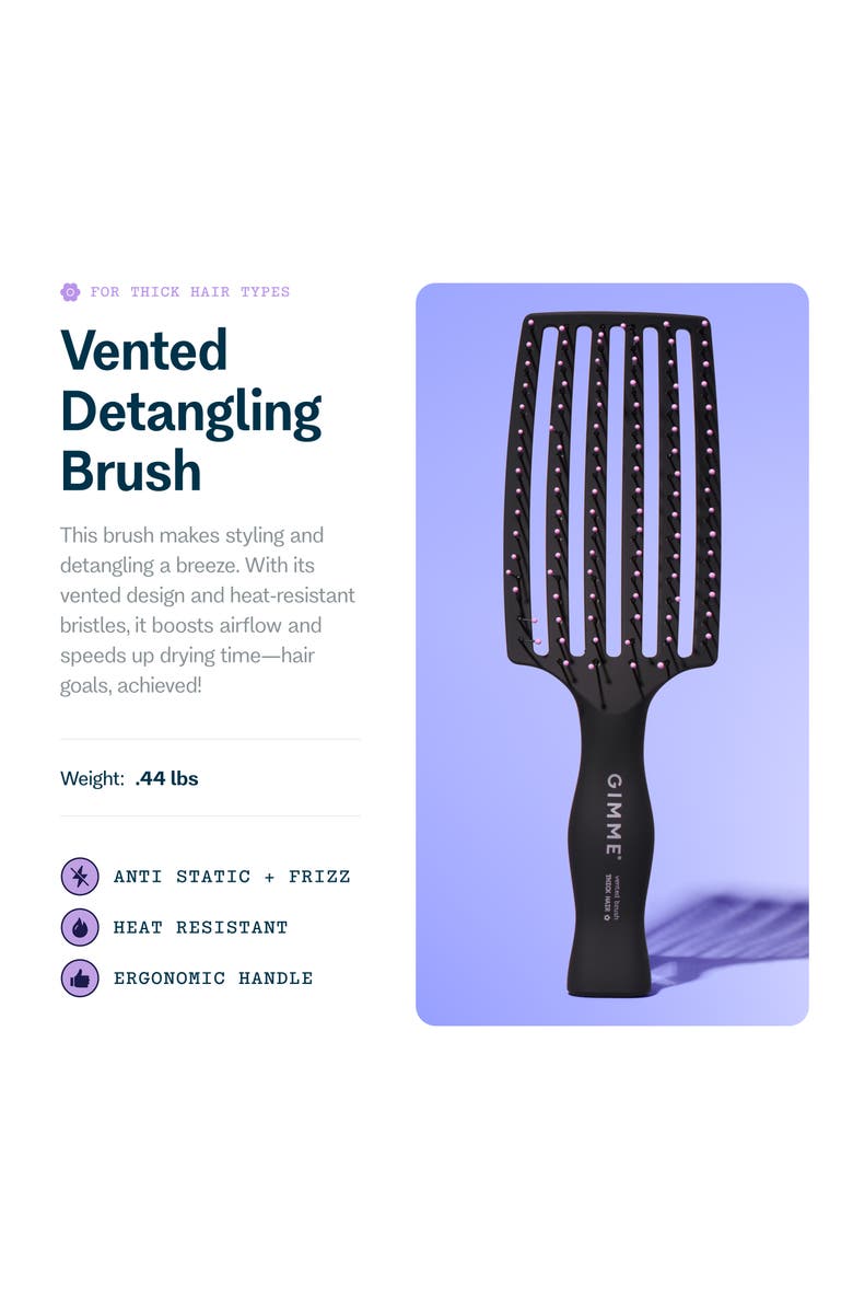 Gimme Beauty Vented Detangling Brush, Alternate, color, Black