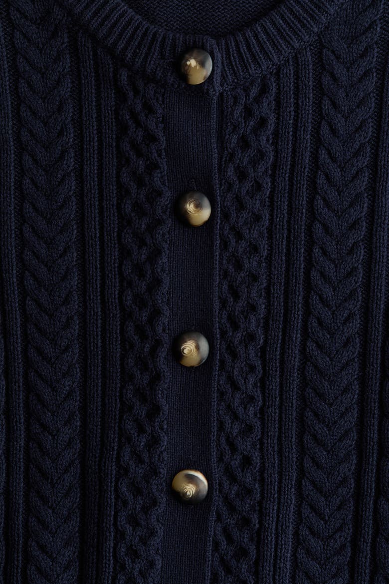 Cable-knit Sweater Vest, Alternate, color, Navy blue
