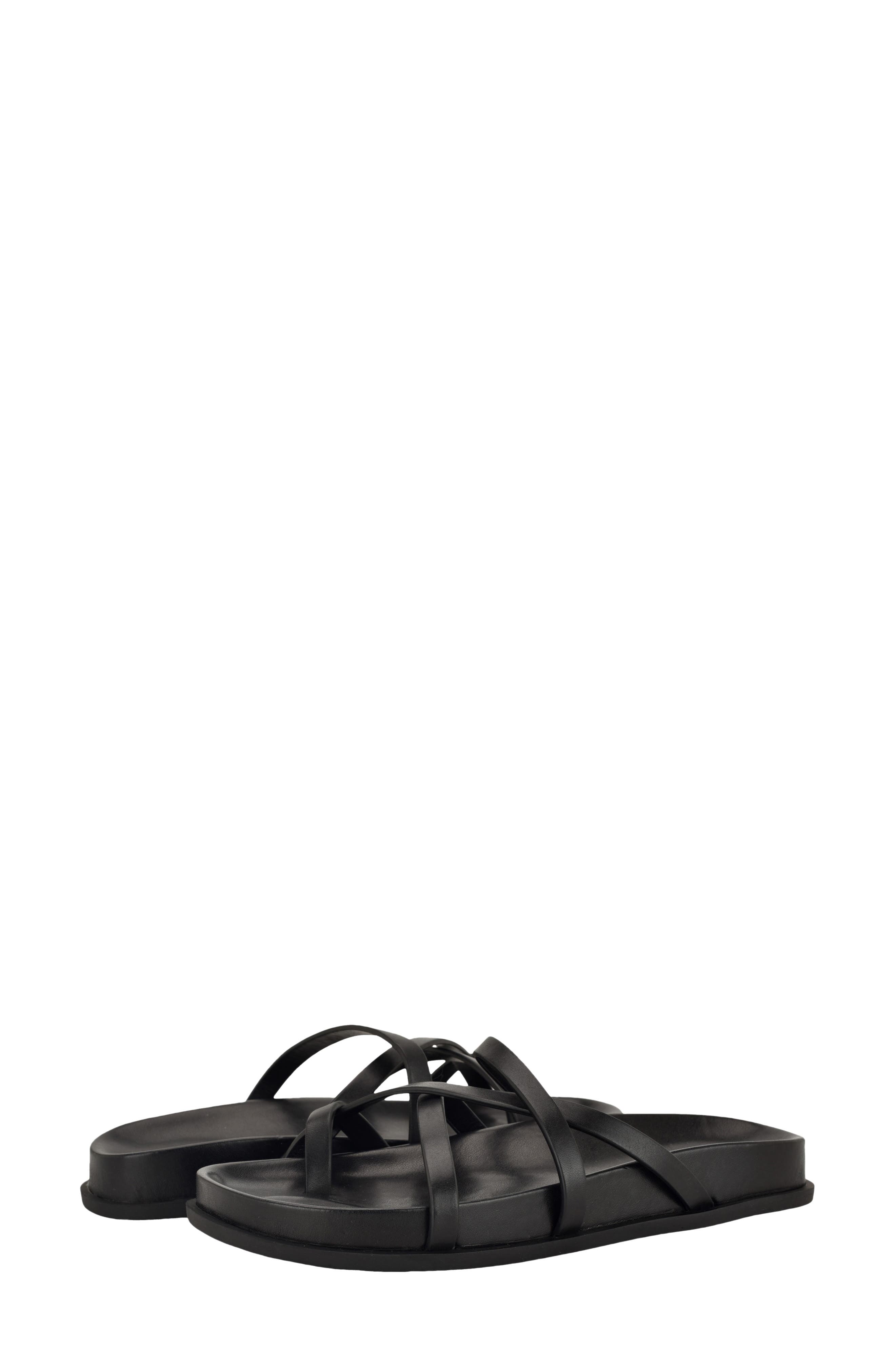 Calvin Klein Helden Toe Loop Sandal, Alternate, color, Black