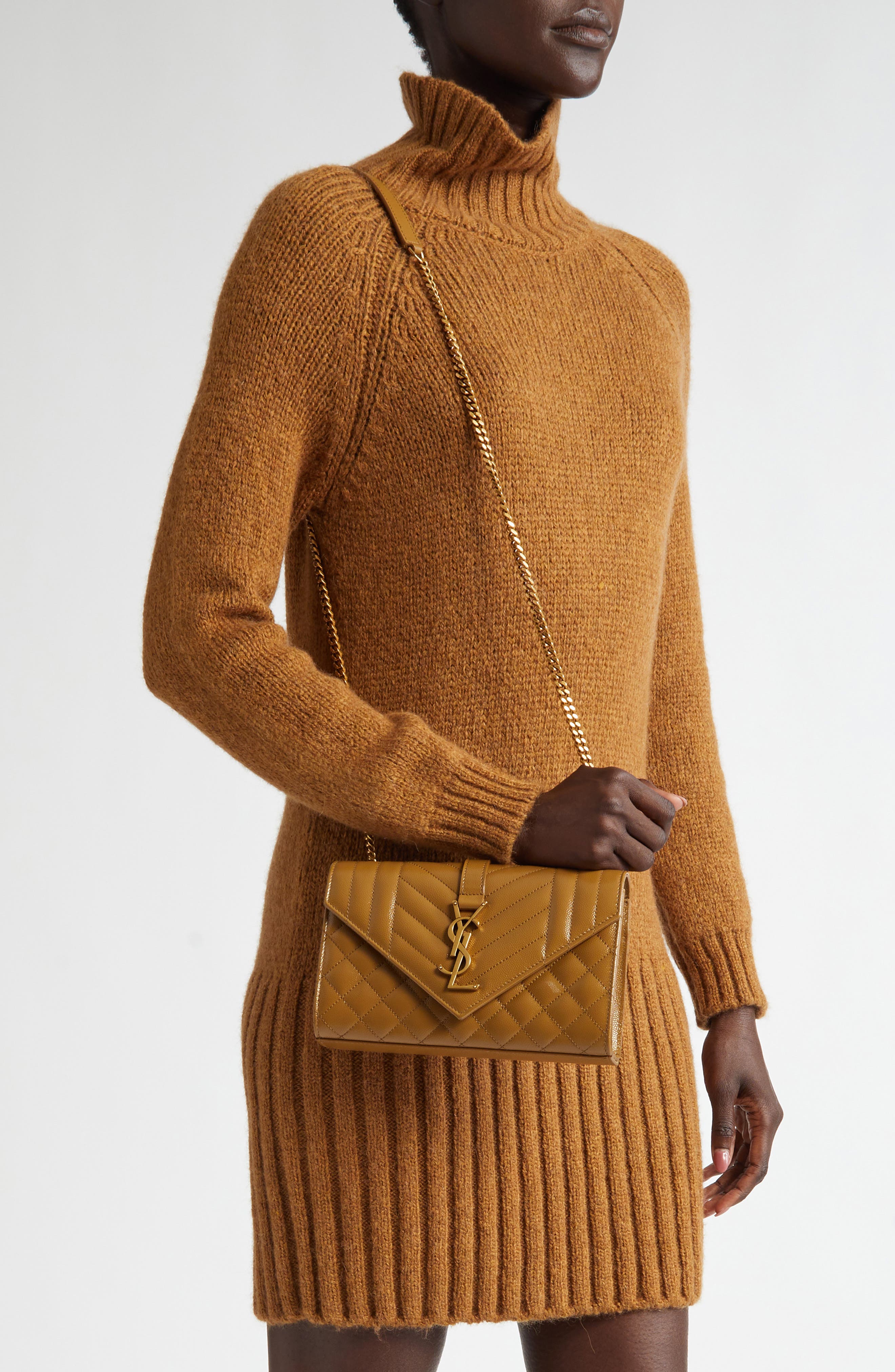 Saint Laurent Small Monogramme Matelassé Quilted Calfskin Shoulder Bag, Alternate, color, 