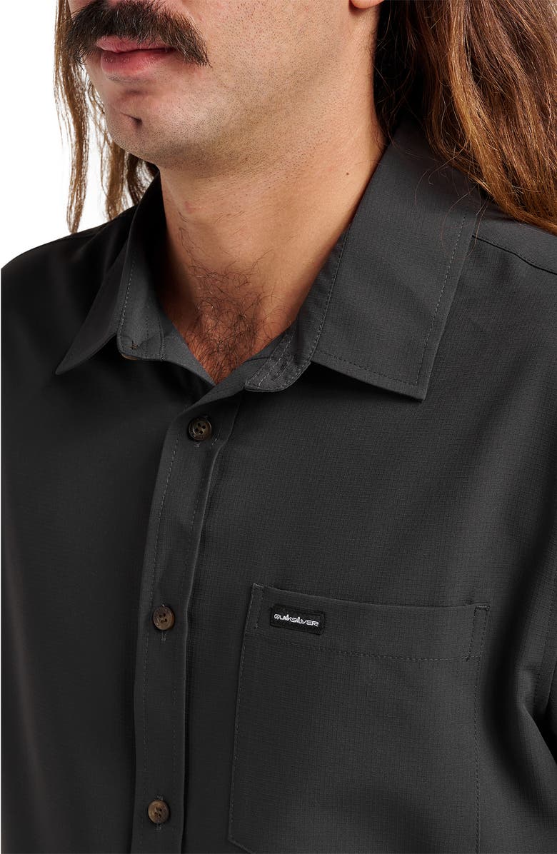 Quiksilver Allport Classic Short Sleeve Performance Button-Up Shirt, Alternate, color, Phantom