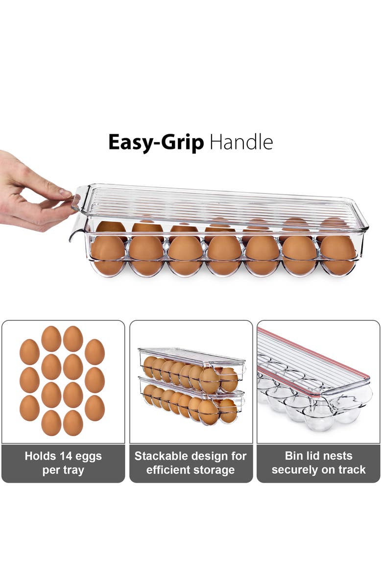 SORBUS 6-Piece Can & Egg Bins, Alternate, color, Clear