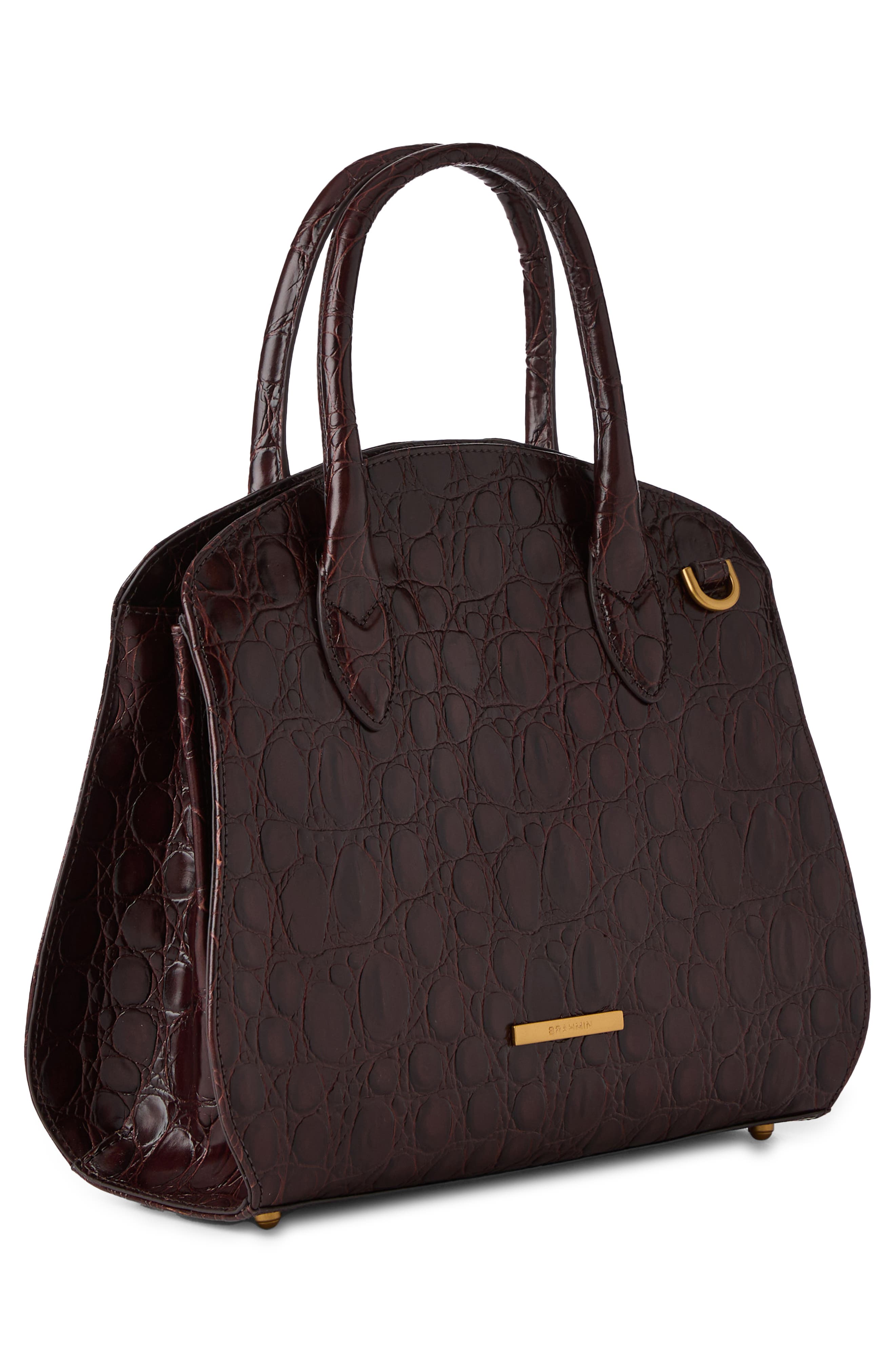 Brahmin Rosetta Lizard Embossed Leather Satchel, Alternate, color, 