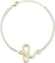 SPHERA MILANO Snake Charm CZ Bracelet
