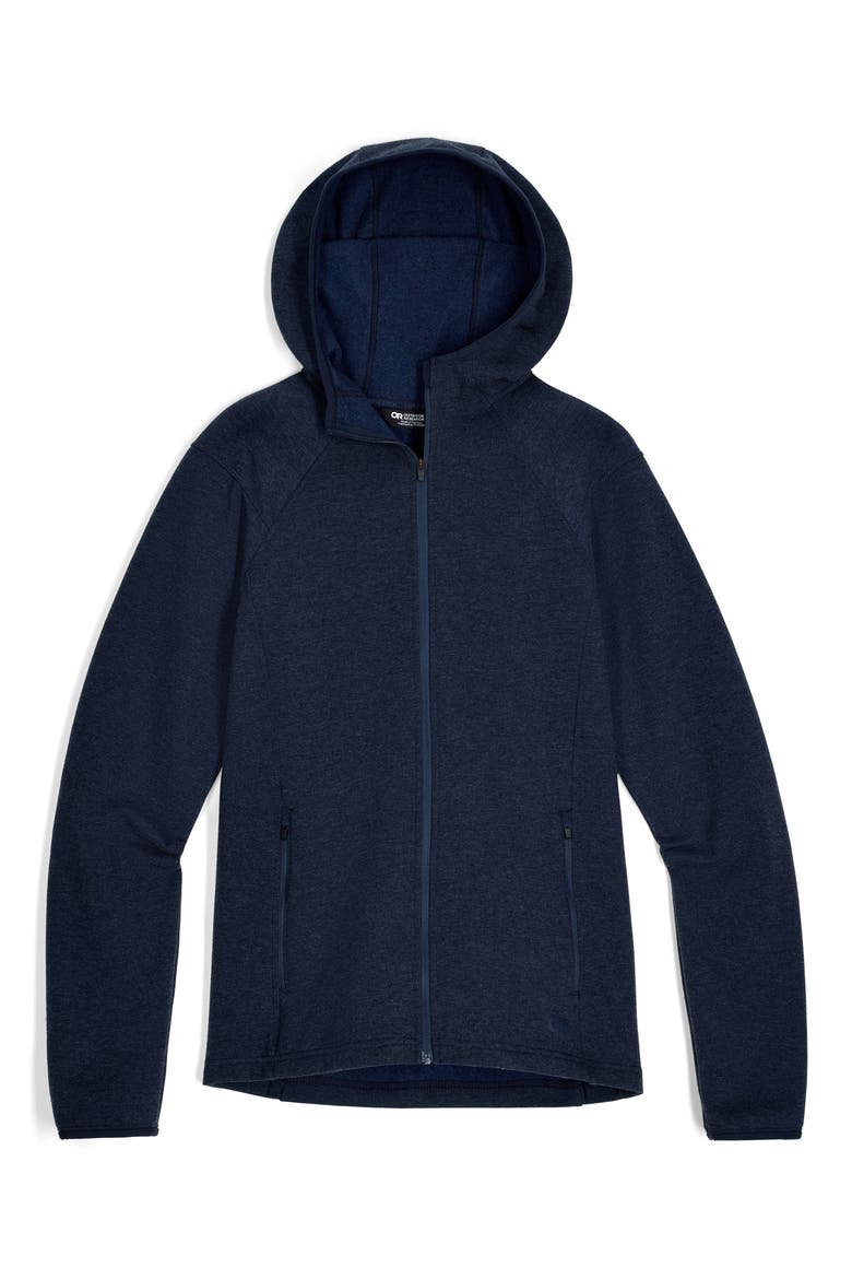 Crescent Fleece Zip Hoodie, Alternate, color, DARK NAVY