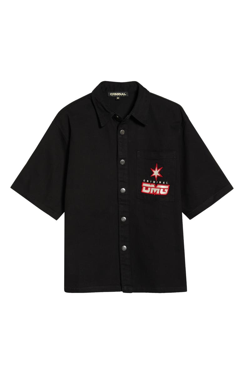 CRIMINAL DAMAGE Star Logo Shirt, Main, color, Black