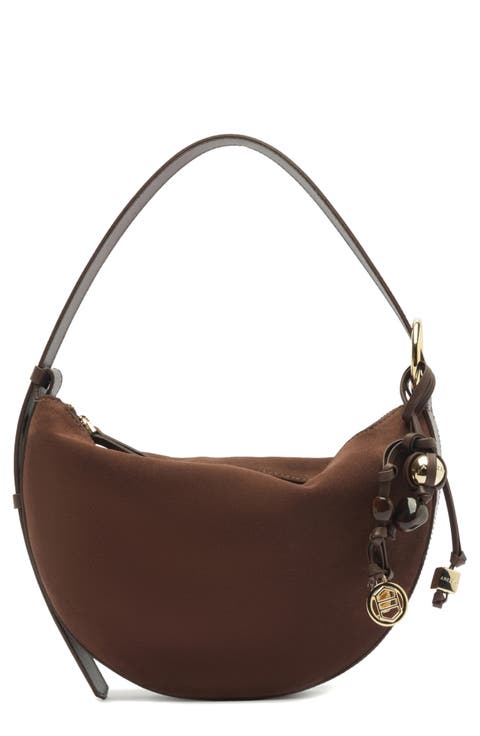 Medium Simone Suede Shoulder Bag