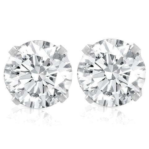 Certified 1.22Ct Natural Diamond Studs 14k Gold