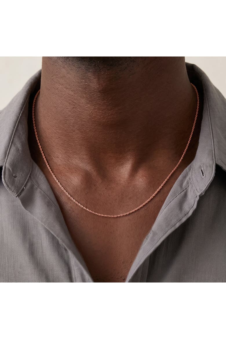 Sterling Silver Rope Chain Necklace, Alternate, color, Rose gold