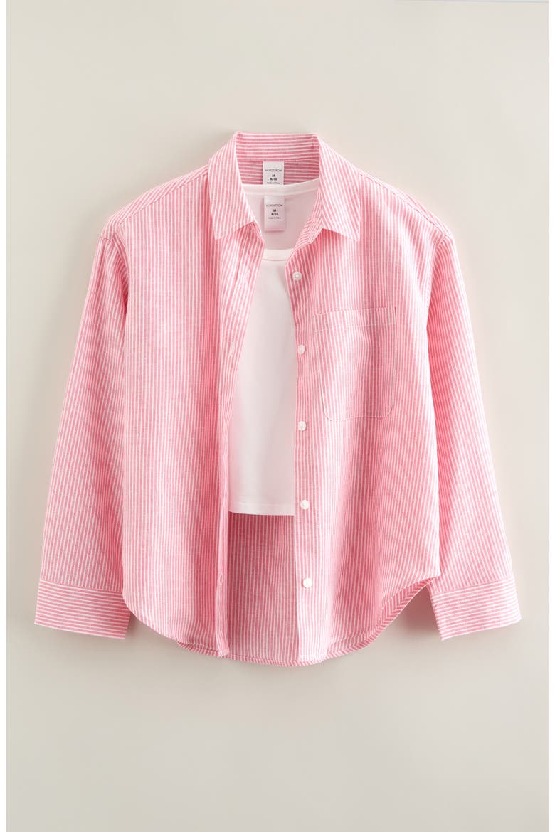 Kids' Stripe Button-Up & Tank Set, Main, color, PINK BOSS NOVA STRIPE