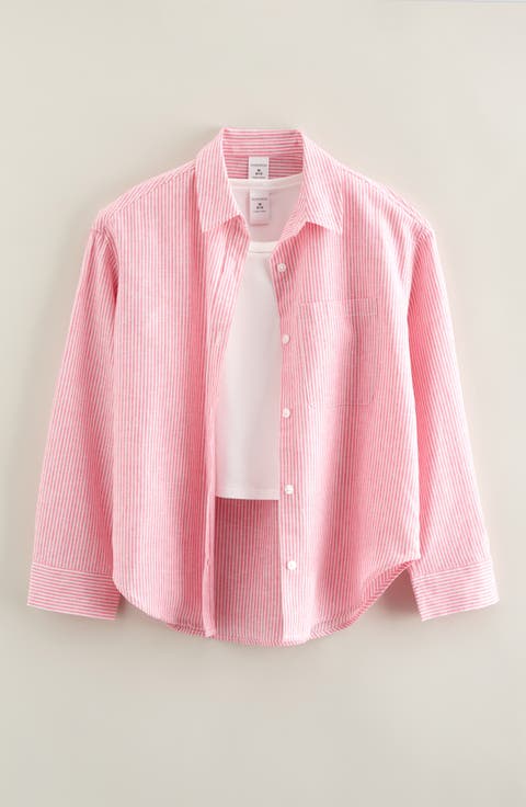 Kids' Stripe Button-Up & Tank Set (Big Kid)