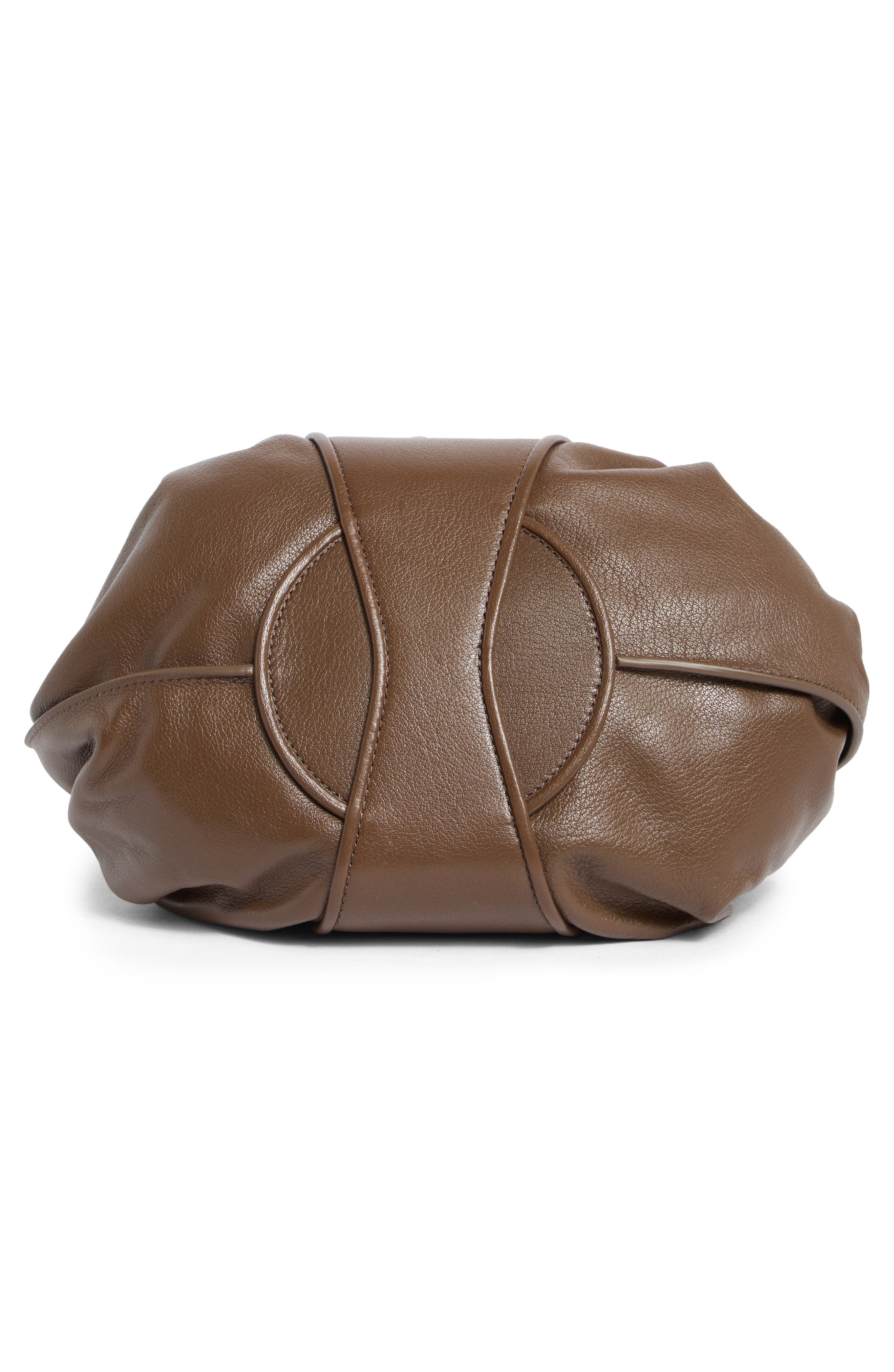 Marni Small Tulipea Leather Handbag, Alternate, color, Marmot