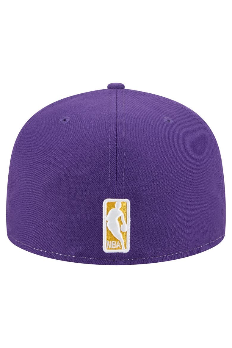 Men's New Era  White/Purple Los Angeles Lakers Repeat 59Fifty Fitted Hat, Alternate, color, White