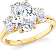 Crislu Cubic Zirconia Three-Stone Ring