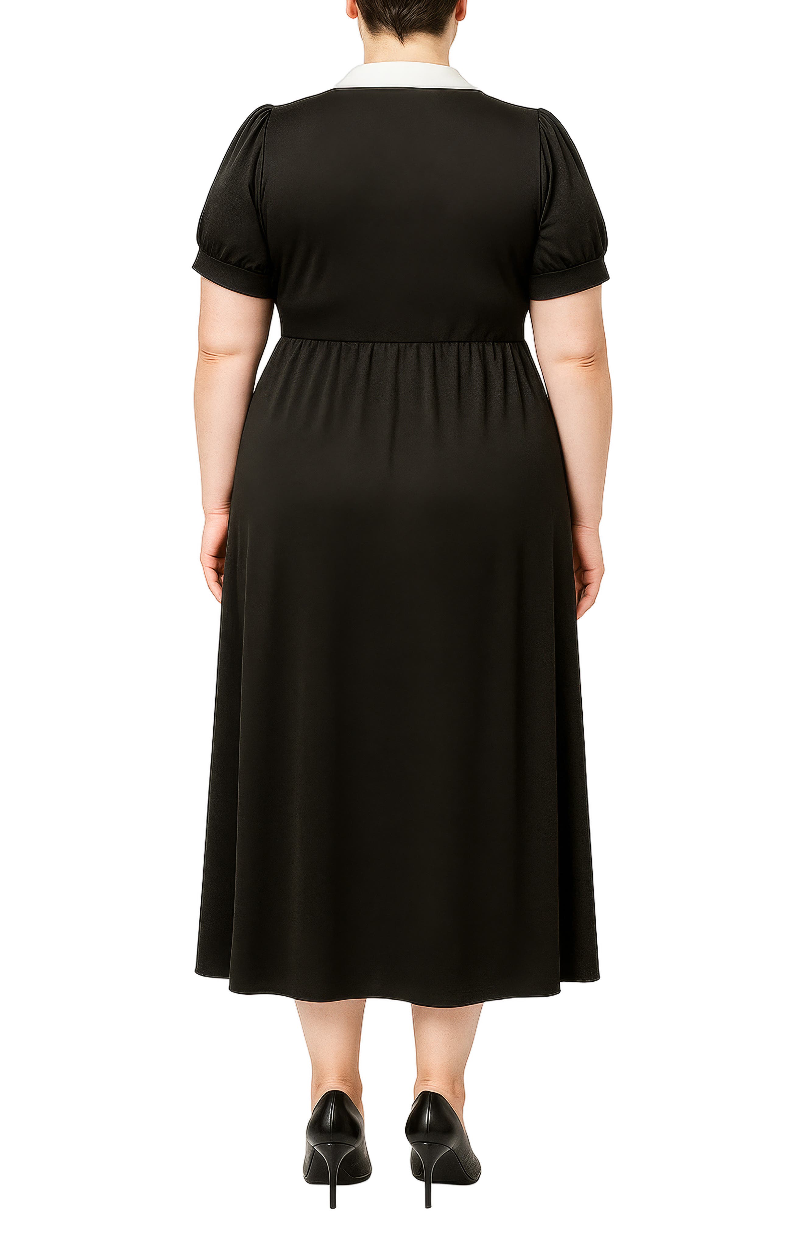 Contrast Collar Midi Dress - image 2