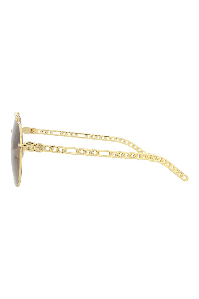 58mm Aviator Sunglasses, Alternate, color, GOLD GOLD BROWN
