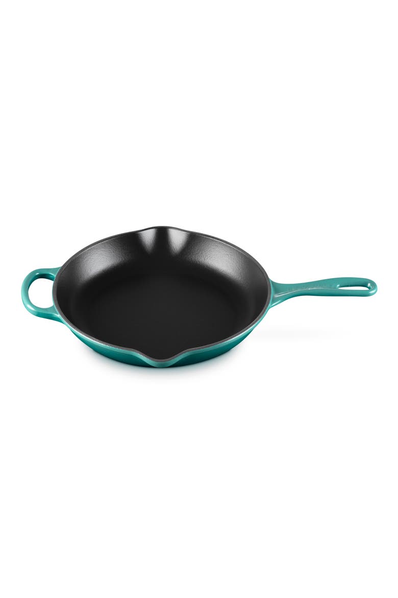 Signature Handle 10 1/4 Inch Enamel Cast Iron Skillet, Main, color, RIVIERA