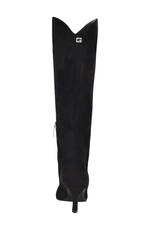 Guess Womens Palisa Tall Kitten Heel Dress Boots Regular Wide Calf In Black