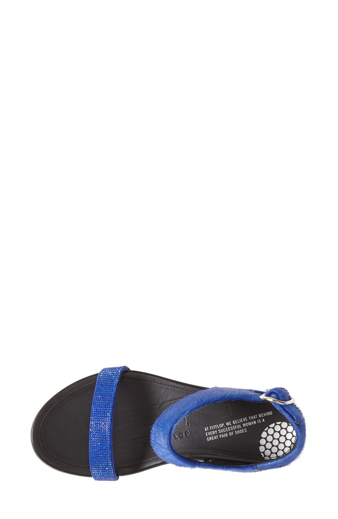FitFlop™ 'Banda' Calf Hair Sandal, Alternate, color, MAZARINE BLUE