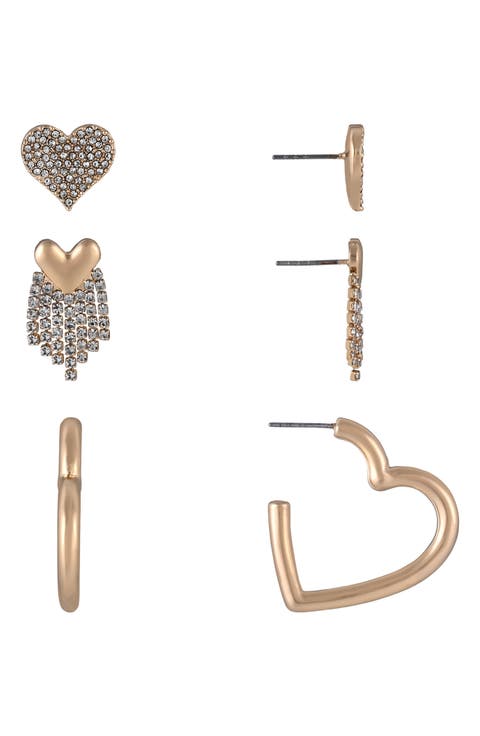 Heart Set of 3 Earrings