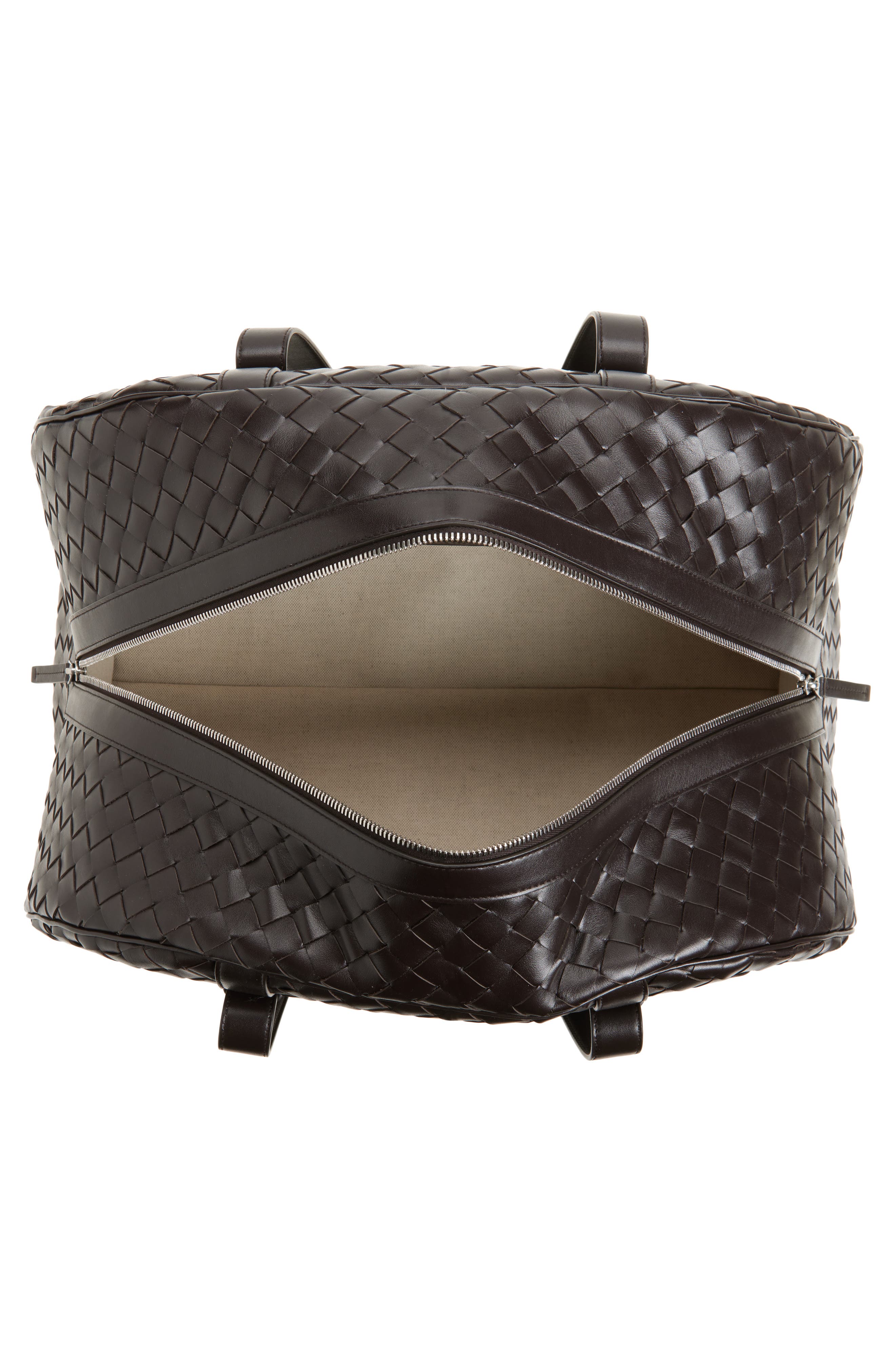 Bottega Veneta Intrecciato Leather Duffle Bag, Alternate, color, 2145 Fondant-Silver