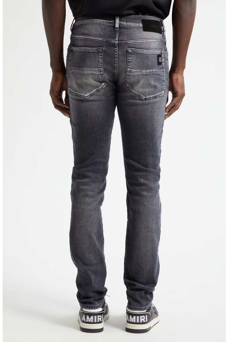 Snake Thrasher Ripped & Repaired Stretch Denim Skinny Jeans, Alternate, color, STORM BLACK