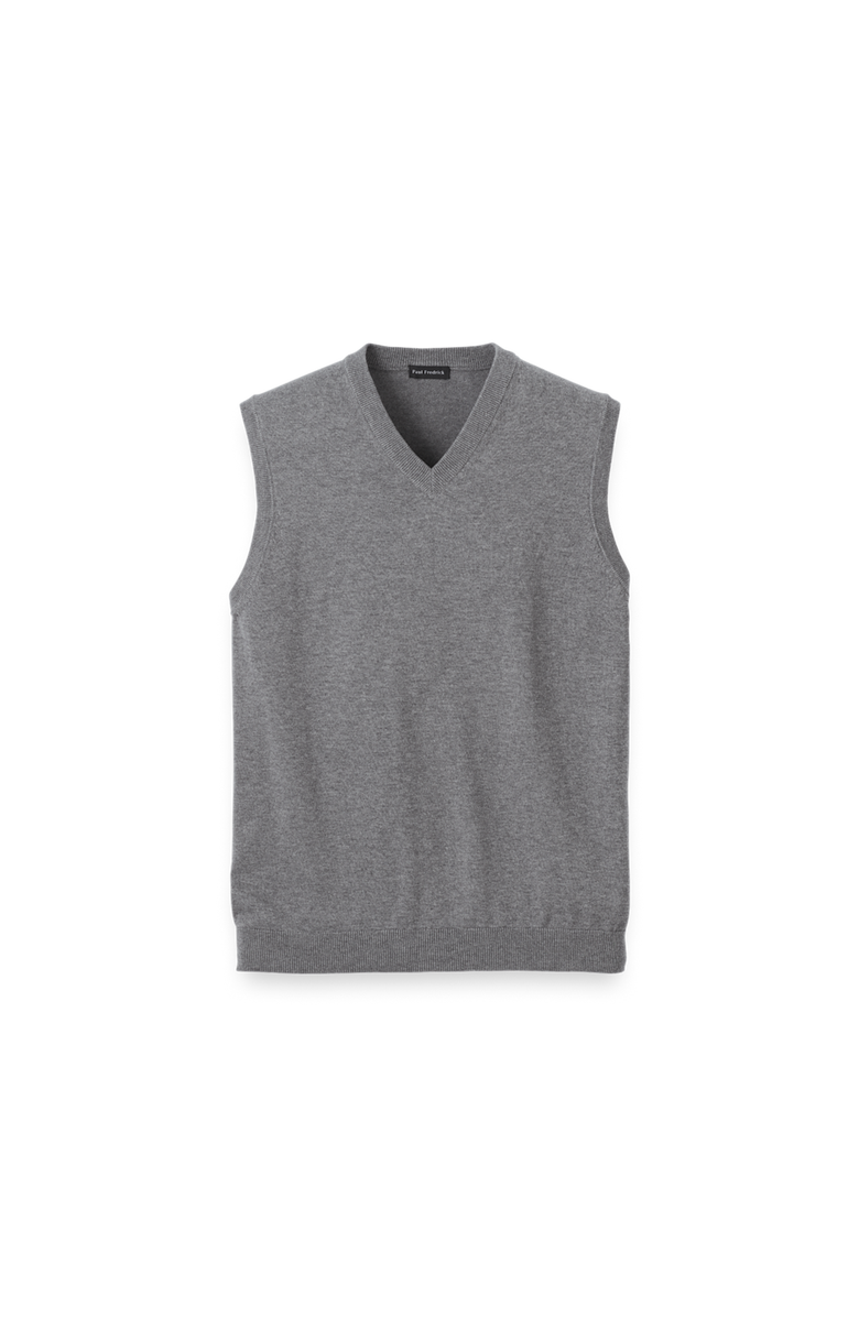 Paul Fredrick Supima Cotton Vest, Main, color, Medium Grey