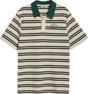 MALBON Fairway Bass Club Stripe Piqué Polo