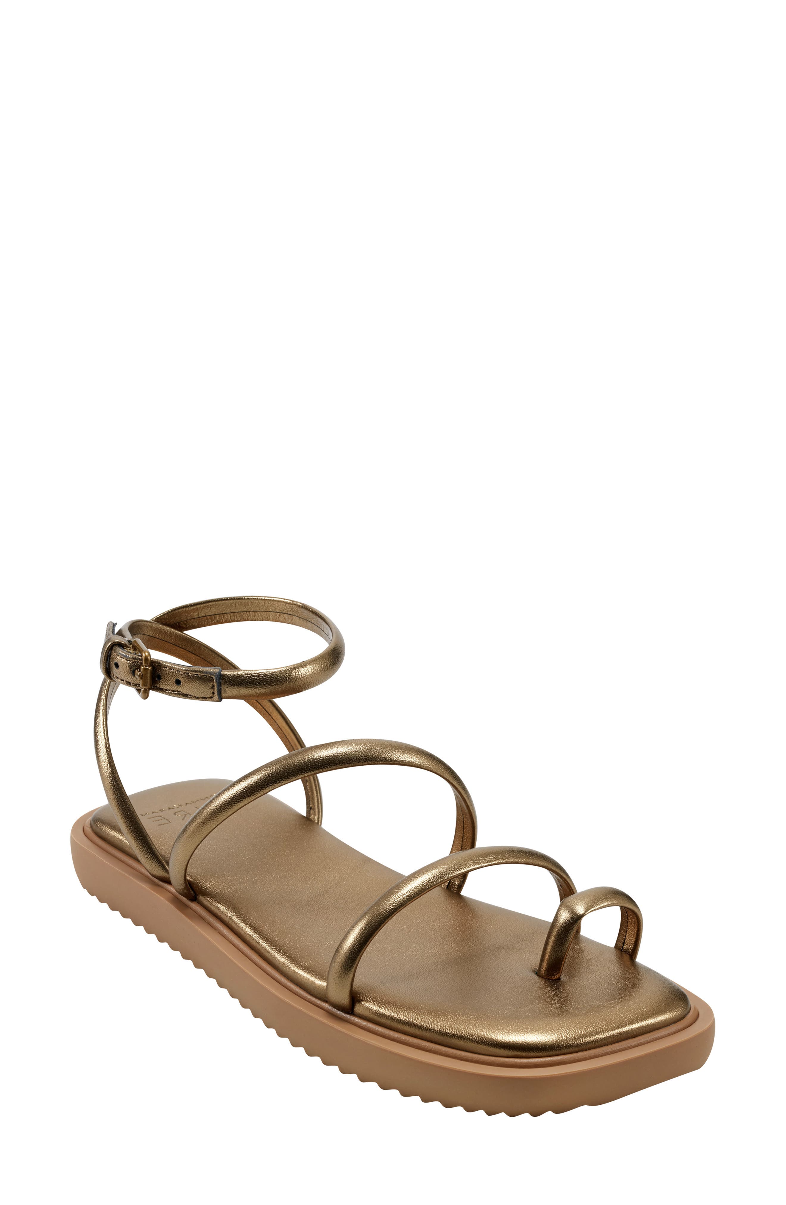 PURE Donna Karan Allie Strappy Sandal, Main, color, Bronze
