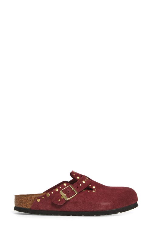 Birkenstock Boston Rivets Clog In Burgundy