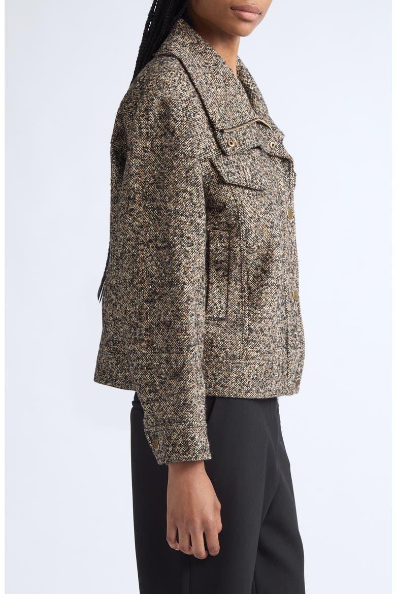 Silversmith Virgin Wool Tweed Jacket, Alternate, color, BLACK MELANGE