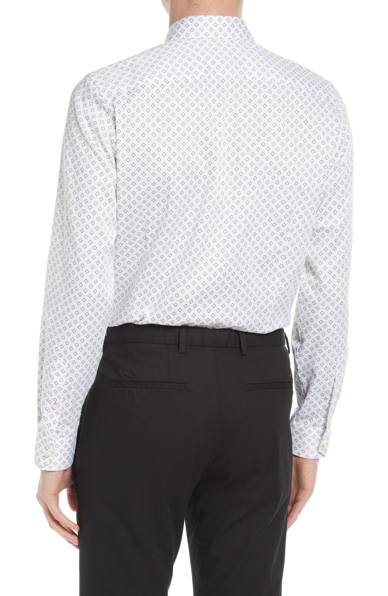 Ted Baker London Croissy Geometric Print Button-Up Shirt, Alternate, color,