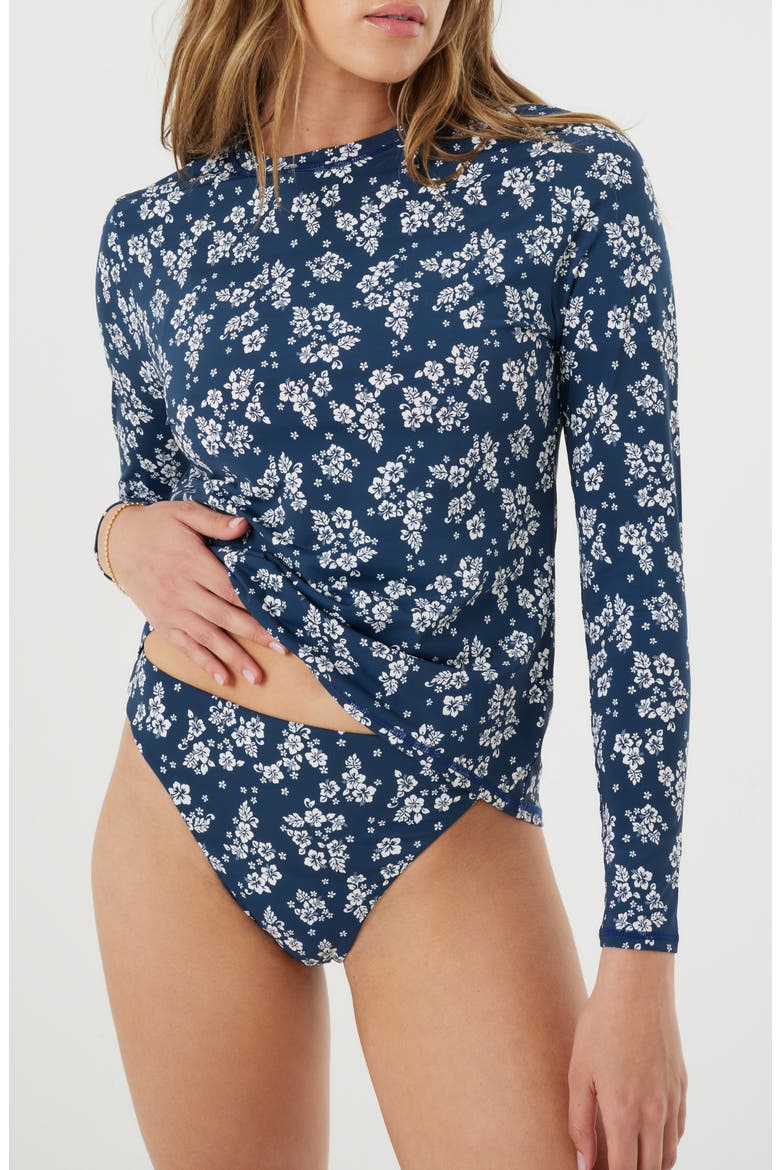 Hibiscus Haven Sea Skippin" Cover-Up Rashguard, Main, color, MOOD INDIGO