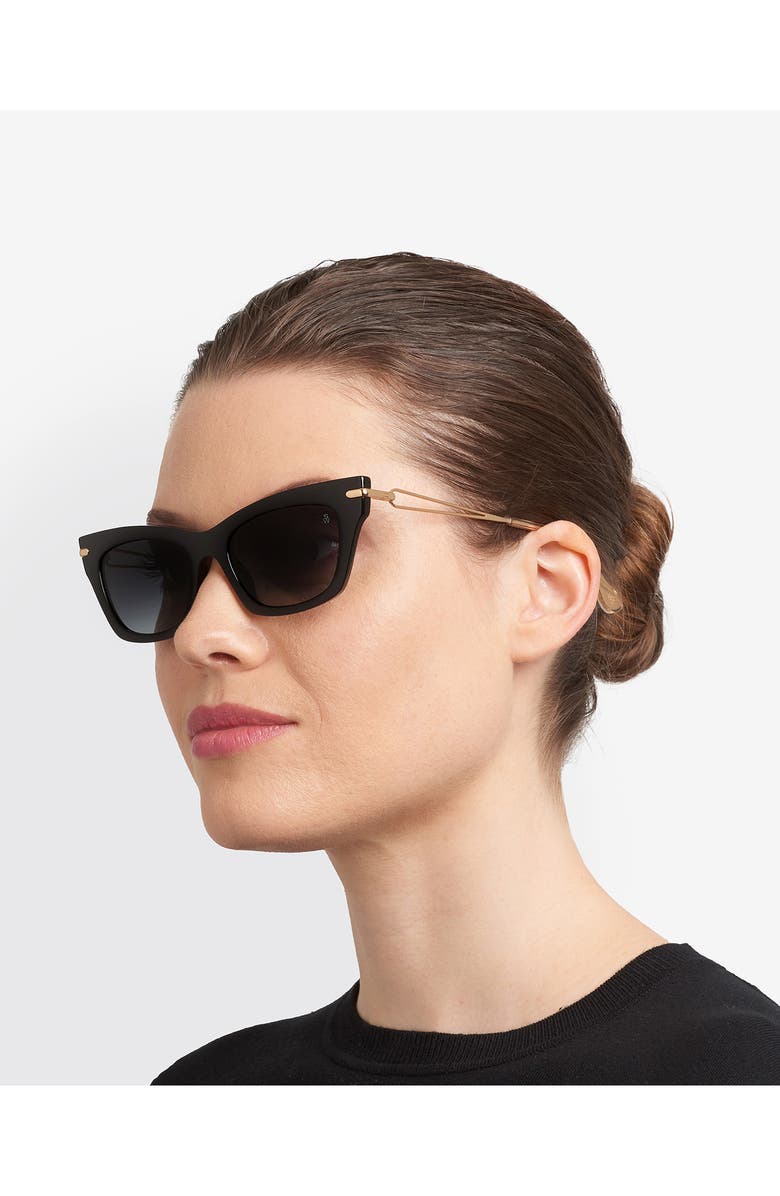 Stuart Weitzman 52mm Cat Eye Sunglasses, Alternate, color, Black