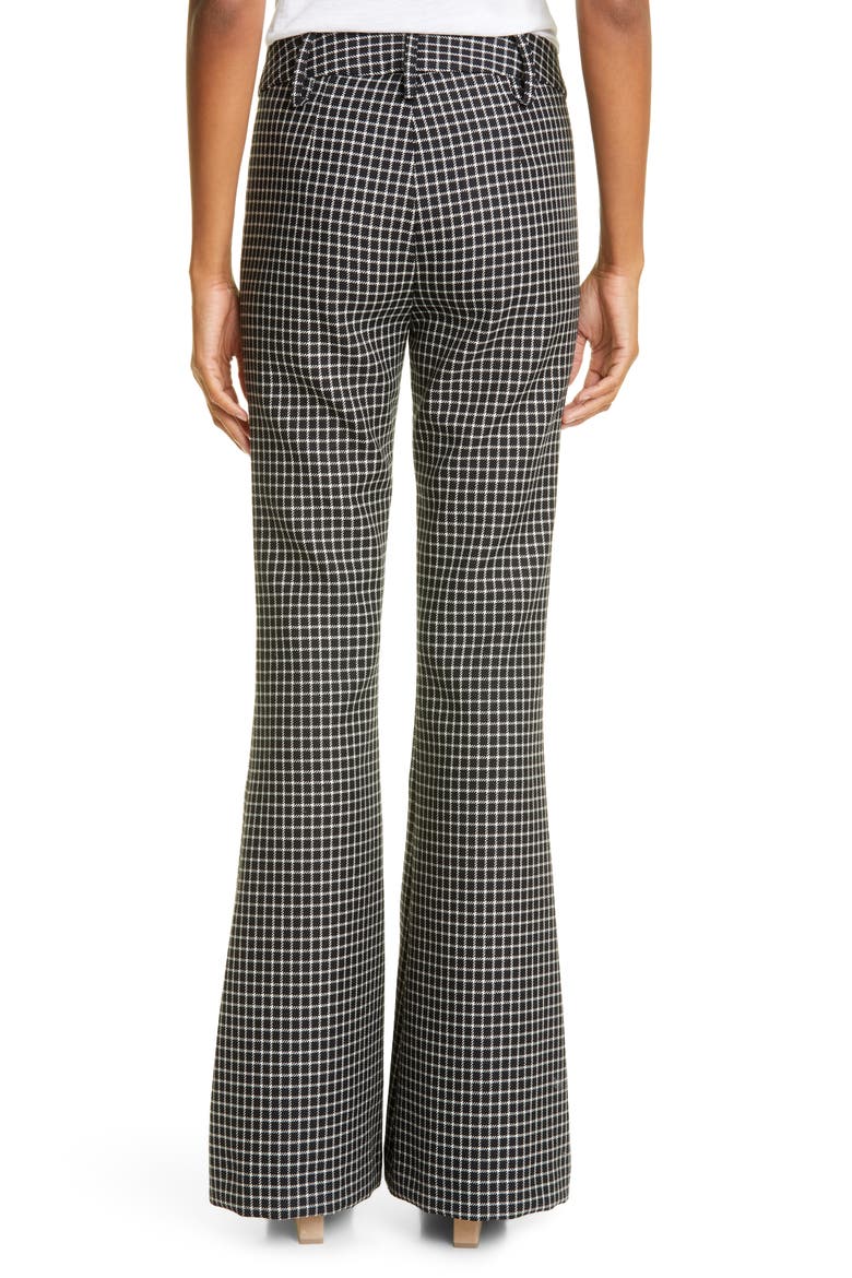 Check Bootcut Wool Trousers, Alternate, color, BLACK GRID