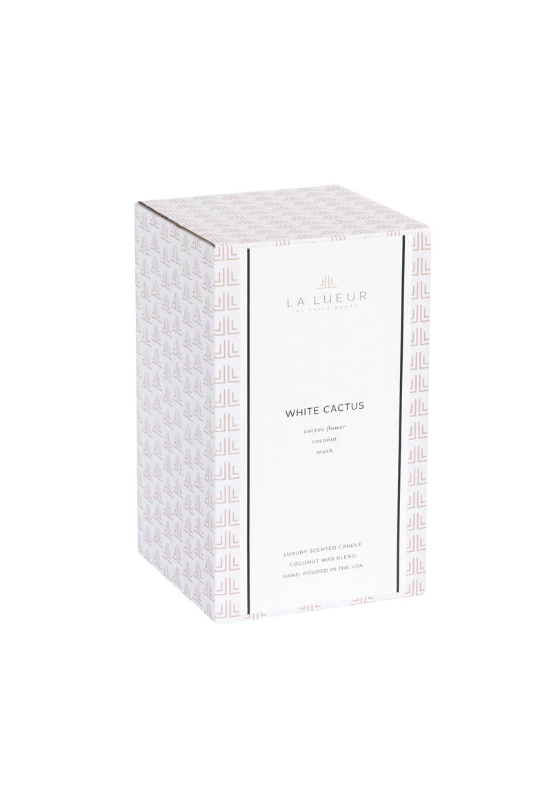 White Cactus Jar Candle, Alternate, color, White