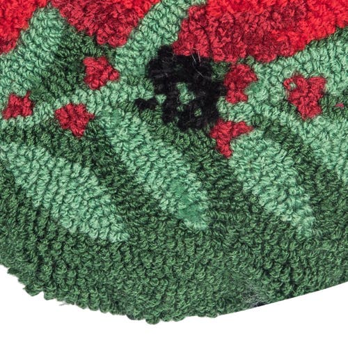 C & F Home C&f Home Christmas Round Hooked Pillows In Green
