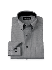 Paul Fredrick Cotton Buttondown Collar Twill Slim Contrast Trim Button Cuff Long Sleeve Shirt
