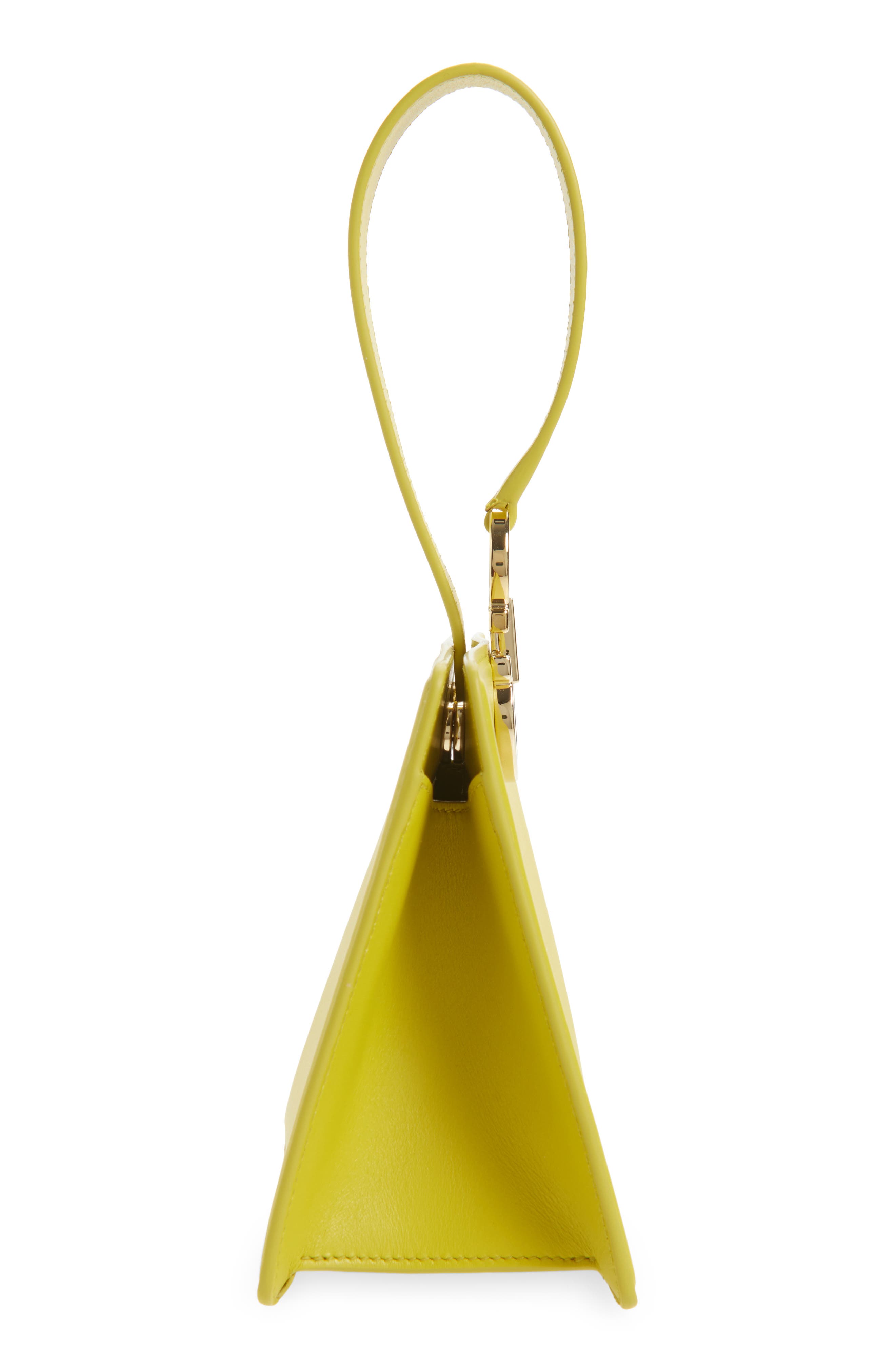 FERRAGAMO Double Gancio Leather Mini Clutch, Alternate, color, Antique Yellow