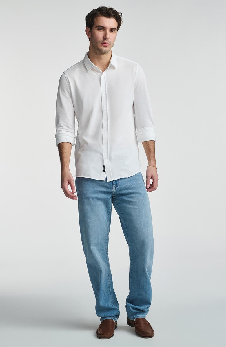Mavi Jeans Piqué Button-Up Shirt, Alternate, color, White