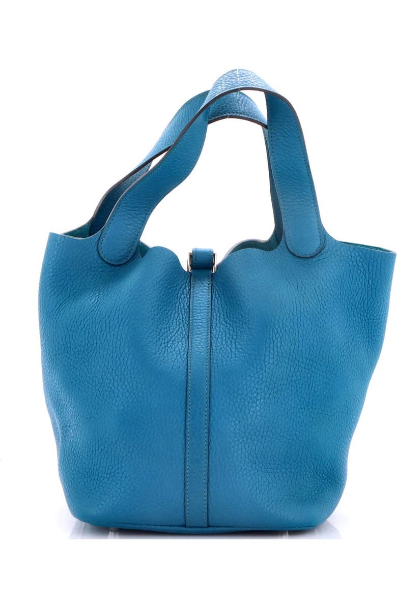 Pre-Owned Hermes Picotin Lock Bag Clemence MM, Alternate, color, Bleu Izmir