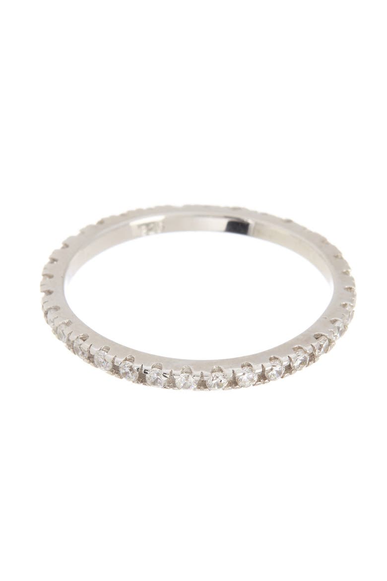 Swarovski Crystal Accented Eternity Band, Main, color, SILVER