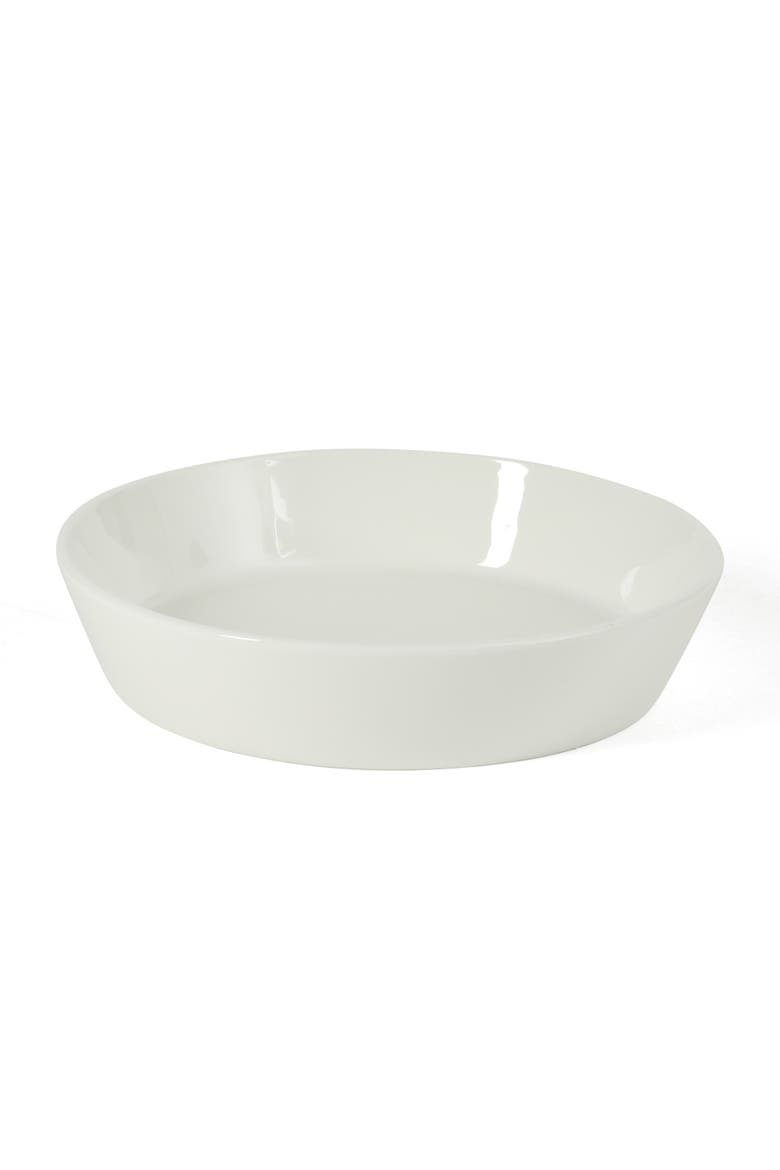Selma Porcelain Shallow Salad and Pasta Bowls, Alternate, color, White