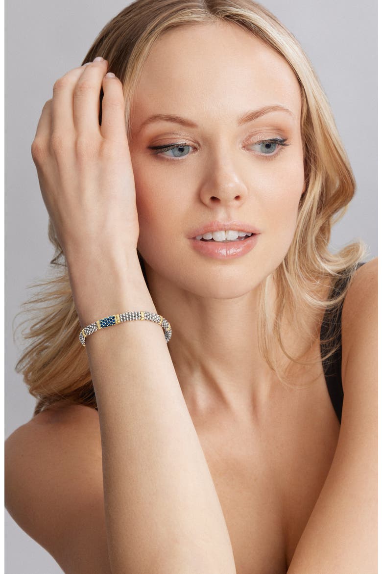 Blue Sapphire Caviar Bead Bracelet, Alternate, color, SILVER GOLD BLUE SAPPHIRE