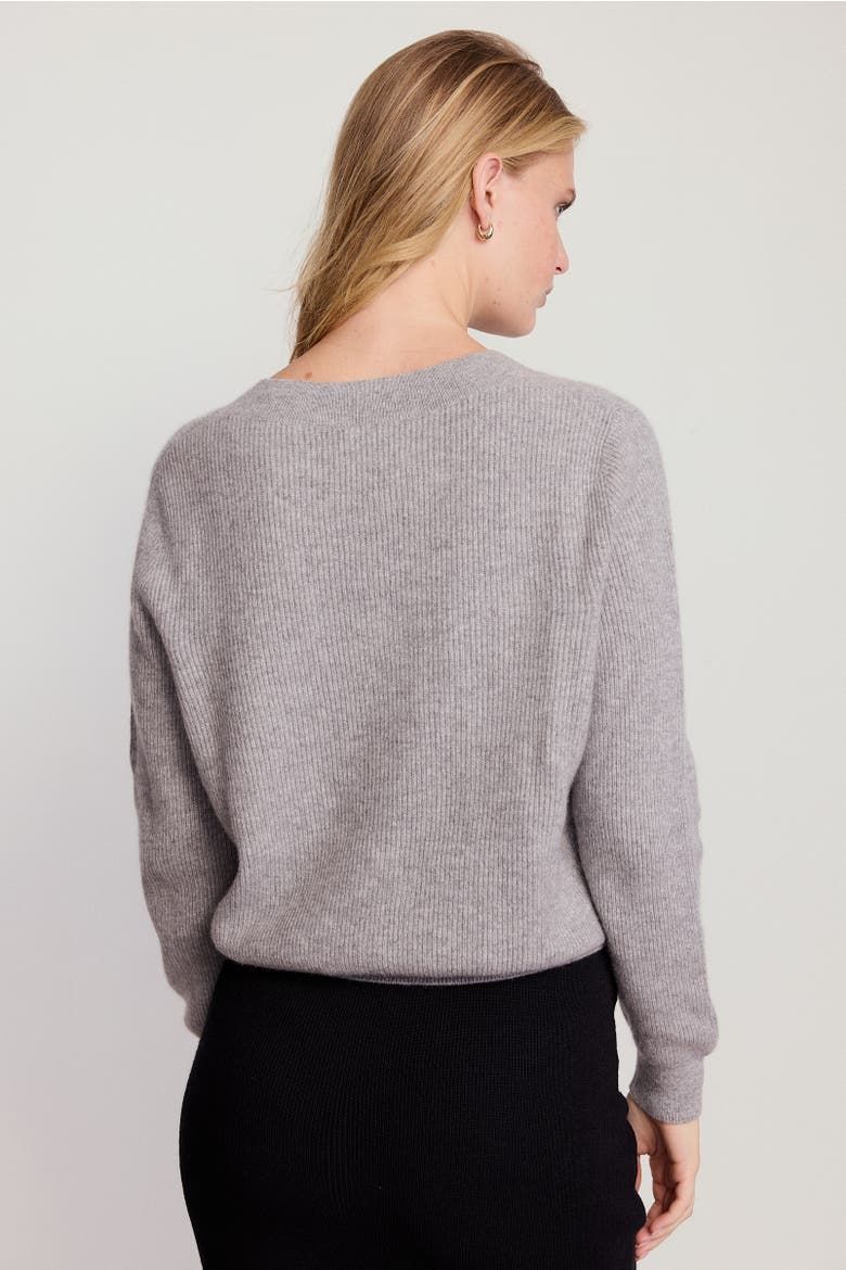The Cashmere V-Neck Sweater, Alternate, color, Heather Grey