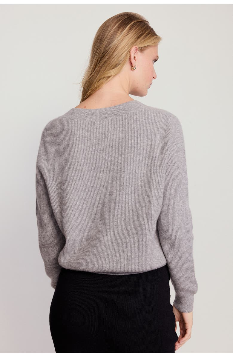 The Shirt by Rochelle Behrens The Cashmere V-Neck Sweater, Alternate, color, Heather Grey