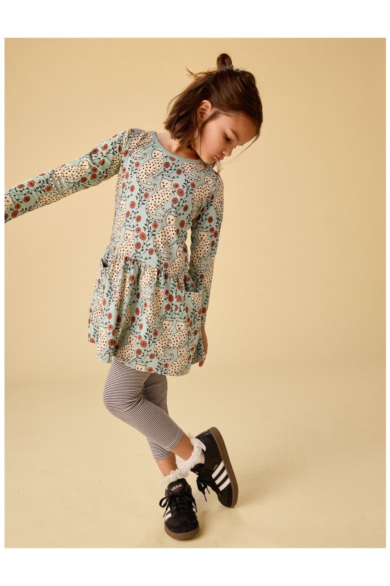 Long Sleeve Pocket Dress, Alternate, color, Leopard Floral