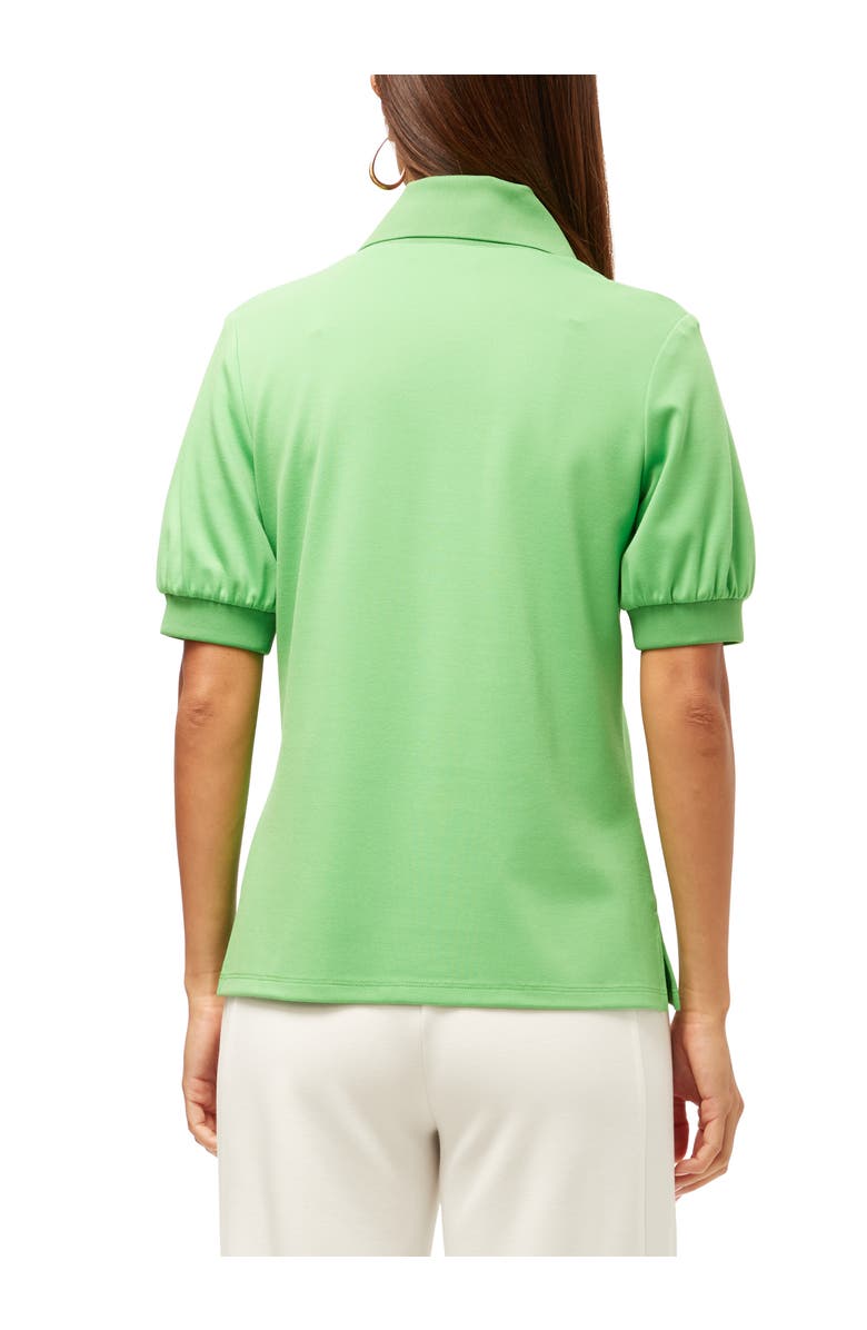 Trina Turk Set Point Ponte Polo Top, Alternate, color, Grass Court Green